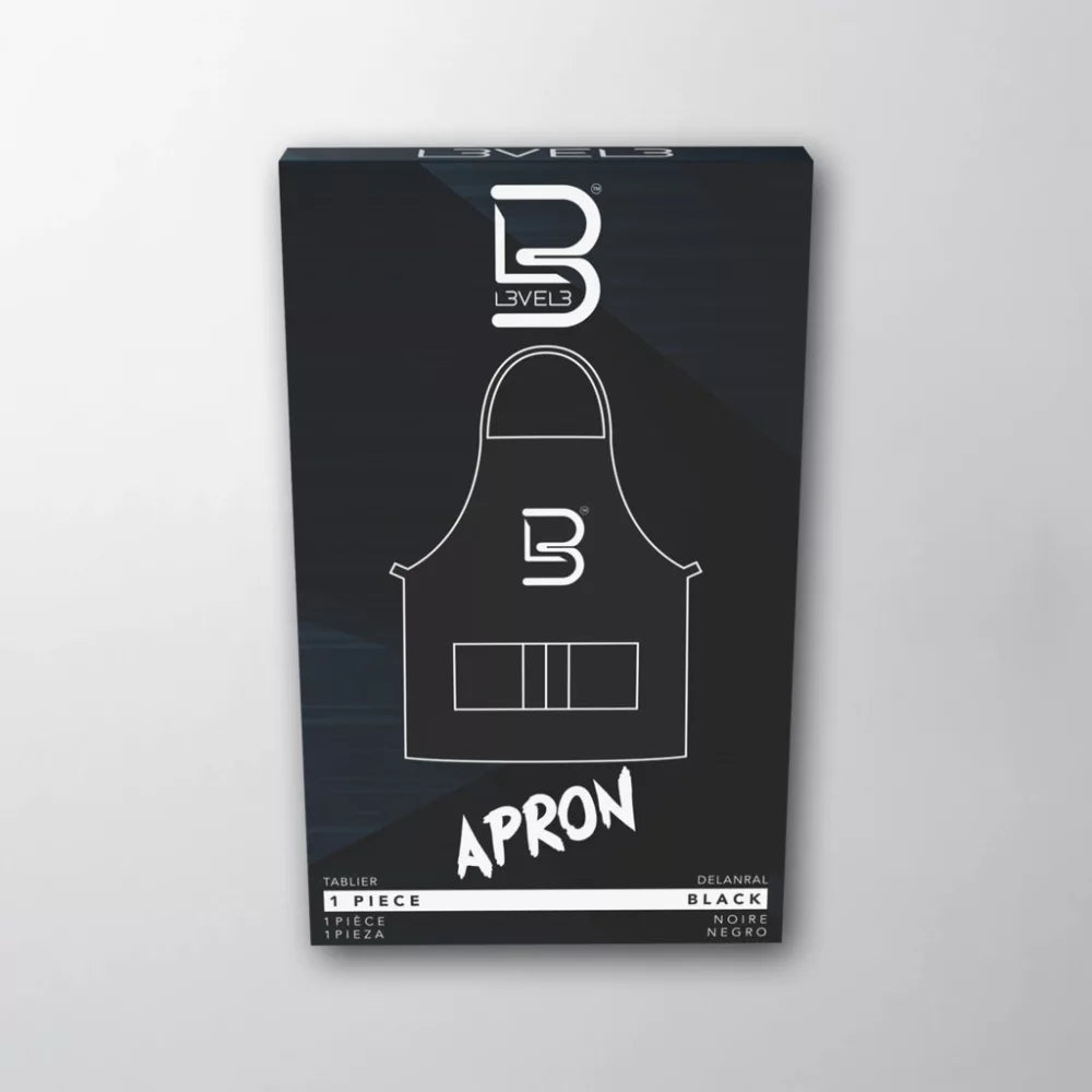 L3VEL3 - Apron - Fodrász Munkakötény (Fekete)